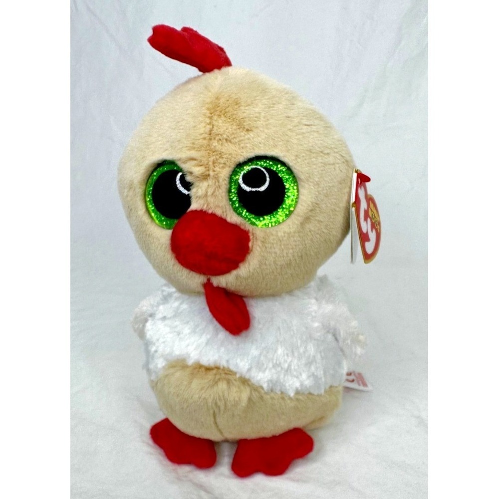 Ty Beanie Babies Early Bird Rooster 7 Eleven Plush New Green Glitter Eyes 6"